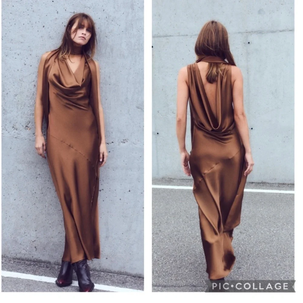 NWT Zara dress gown scarf satin neck
🚨FIRM PRICE NO DISCOUNT ON THIS DRESS - Picture 2 of 13